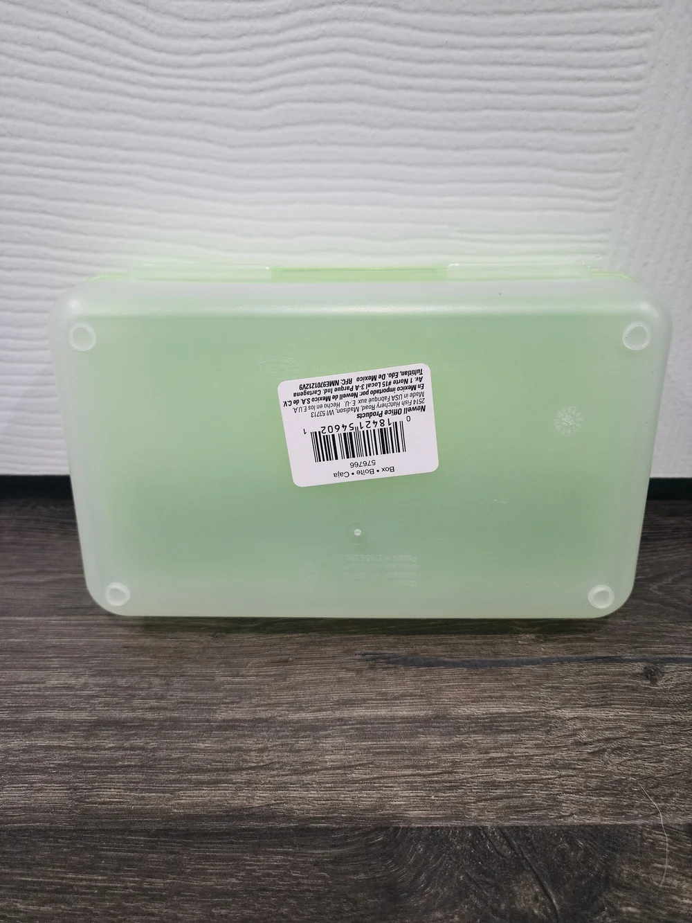 Spacemaker Pencil Box Light Green & Frosted Vintage 90's Plastic Storage Case